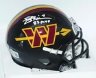 JOE THEISMANN Signed Washington BLACK HAIL RAISER Mini Helmet + BECKETT COA W844