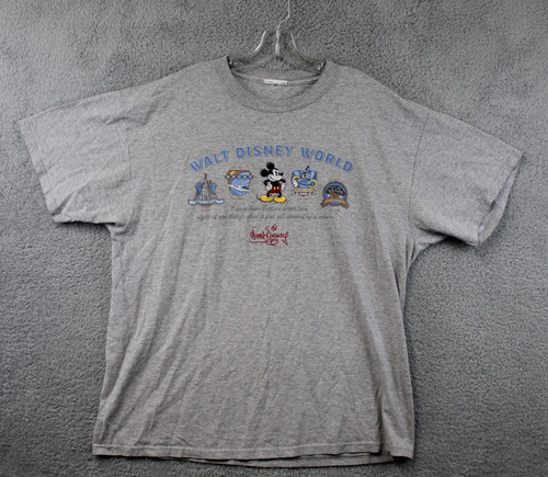 Walt Disney World Gray Shirt (Famous Quote From Walt) Embroidered Mickey - XL