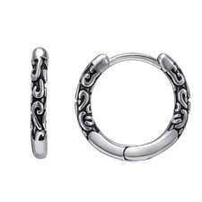 Antique Silver Cross Earrings Vintage Unisex Jewelry Classic Design