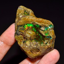 107Ct Ethiopian Opal Rough Gemstone, Loose Gemstone Opal Crystal Raw 50X38X12mm