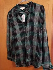 NEW Style & Co Blouse top size Large sequins embellished Rayon Blend NWT womens
