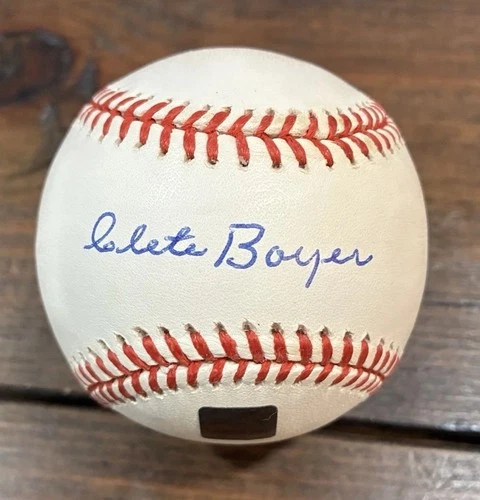 Clete Boyer Signed Rawlings ROMLB Baseball Beckett Authentic Braves Yankees