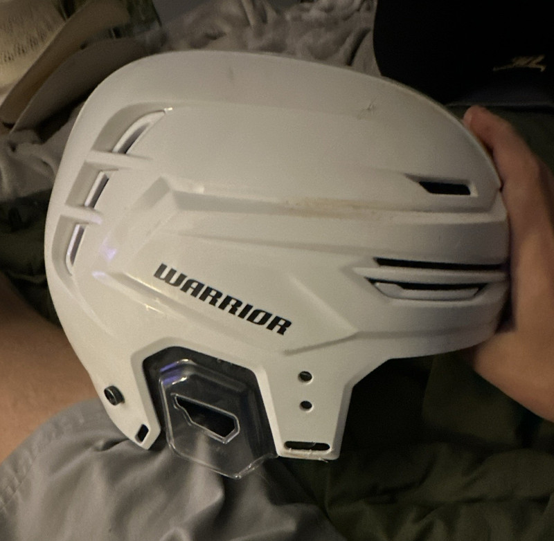 Warrior Alpha One Pro Ice Hockey Helmet White Medium Open Face HECC CE
