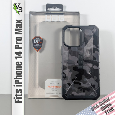 UAG Pathfinder Case for iPhone 14 Pro Max - Black Gray Army Camo | Rugged Cover