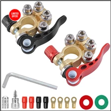 car battery terminal connectors, 2 pcs 4 way quick release disconnect car bat...