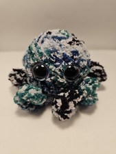 Handmade Crochet Octopus Blue Multi 5"