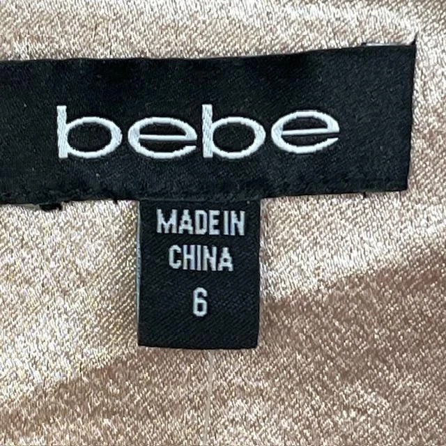 Bebe Blazer Mujer 6 Rosa Satinado Metálico Longline Chaqueta Botón Único - NUEVO Foto 2 de 4