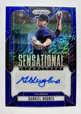 2025 Panini Prizm /8 Gabriel Hughes FOTL SIGNATURES BLUE SHIMMER PRIZM #SS-GH