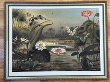 THE DYBDAHL CO WATERCOLOR PLANTS  PRINT  FRAMED 19.75" X 25.75"