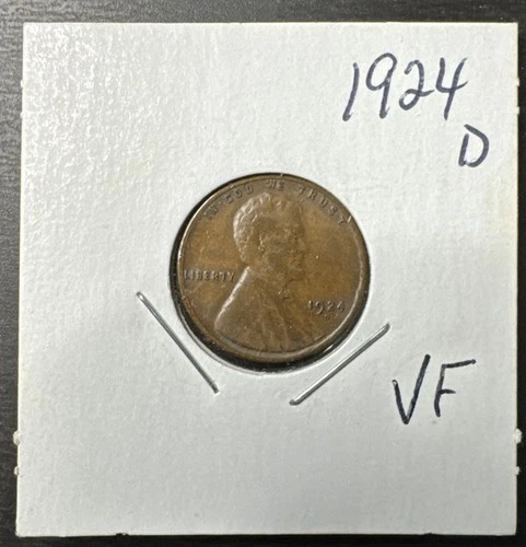 1924 D Lincoln Wheat Cent -- VF Details