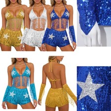 Women Set Sports Dancewear High School Dance Set Party Outfit Cheerleading Star