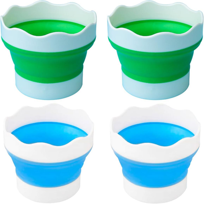 #ad 4 PCS Collapsible Paint Brush Washer Multifunctional Collapsible Bucket Foldable $13.24