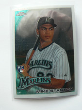 2010 Topps Chrome #190 MIKE STANTON MIAMI MARLINS ROOKIE CARD. rookie card picture