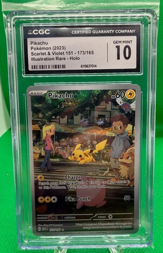 Pokémon Pikachu TCG Scarlet & Violet 151 Card 173/165 Holo CGC 10