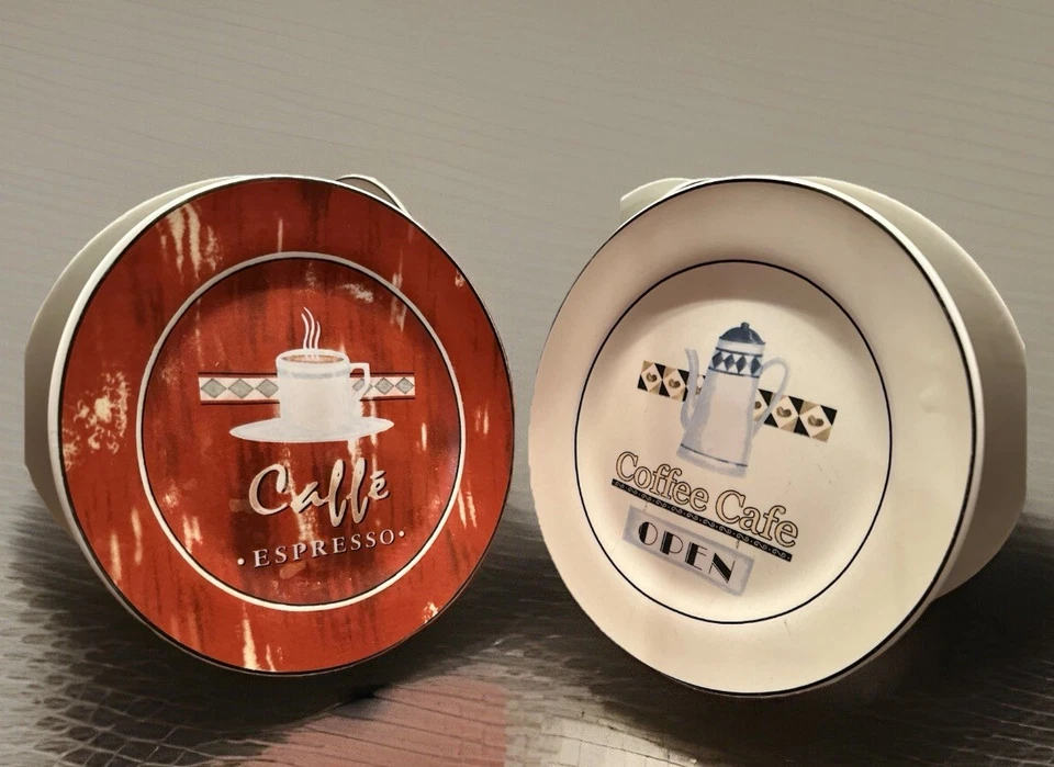 Century Caffe Espresso & Coffee Café ~ Ensalada, Postre 8 pulgadas Juego de 2 platos Foto 2 de 4