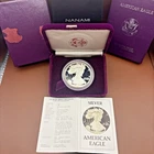 1986-S American Silver Eagle Proof 1 oz .999 Silver Dollar – Box & COA.