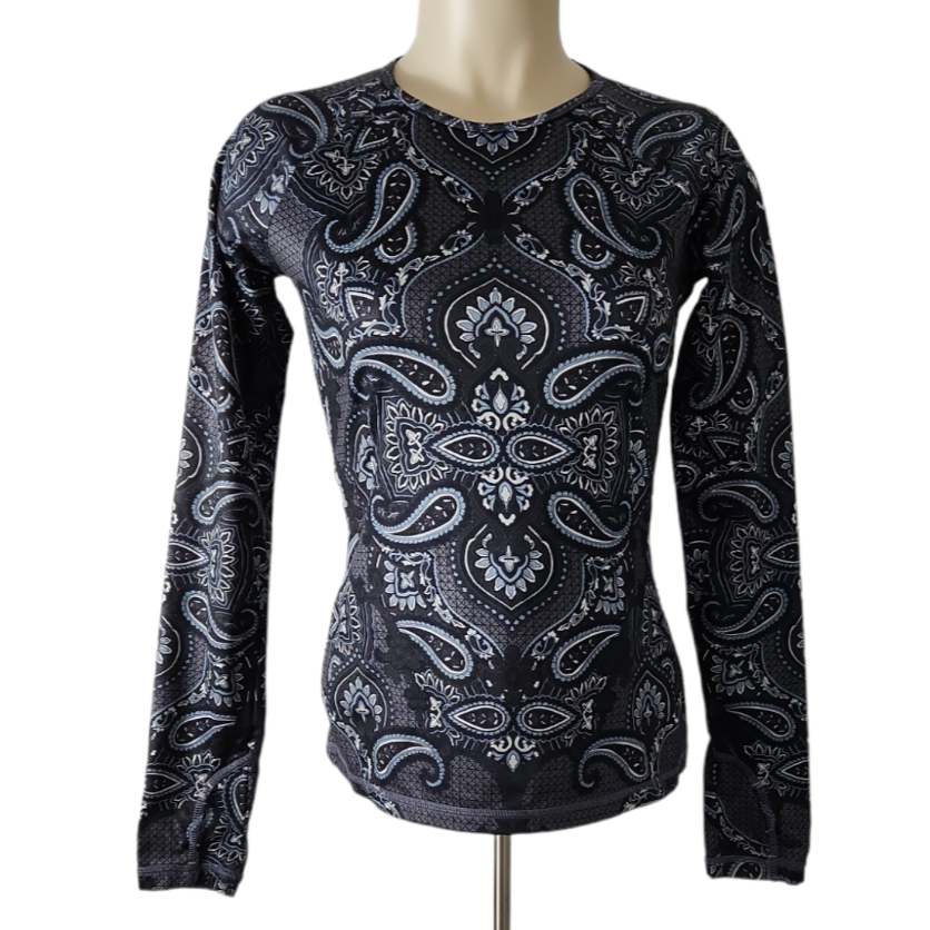 Athleta Sierra Nevada Brushed Thermal Base Layer Sz XS Black Gray