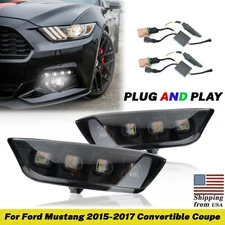 2x Front Bumper Daytime Running Light Turn Signal Fog for Ford Mustang 2015-2017