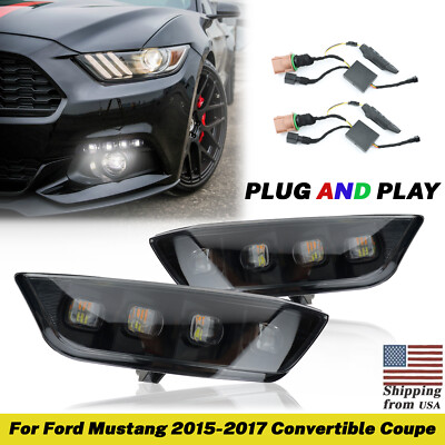 #ad 2x Front Bumper Daytime Running Light Turn Signal Fog for Ford Mustang 2015 2017 $94.49