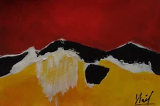 Fine unique painting – Expressive abstracted landscape, signed Stael