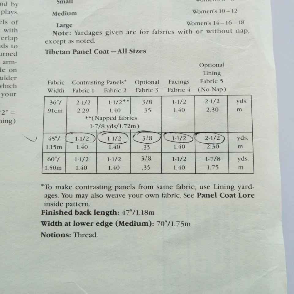 Abrigo o chaleco panel tibetano con patrón folkwear 118 para mujer talla 6-18 sin cortar FF DE COLECCIÓN Foto 3 de 4