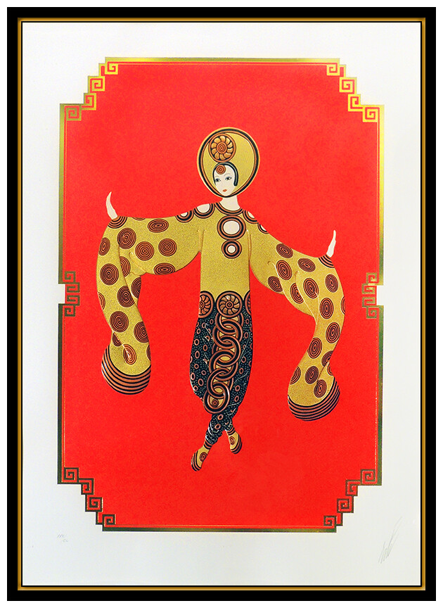 Erte Embossed Color Serigraph Hand Signed Willow Tree Asian