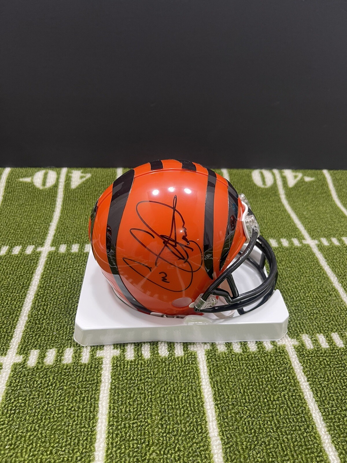 Chris Collinsworth Autographed Signed Cincinnati Bengals CRIS COLLINSWORTH MINI HELMET PROOF BECKETT COA 034 