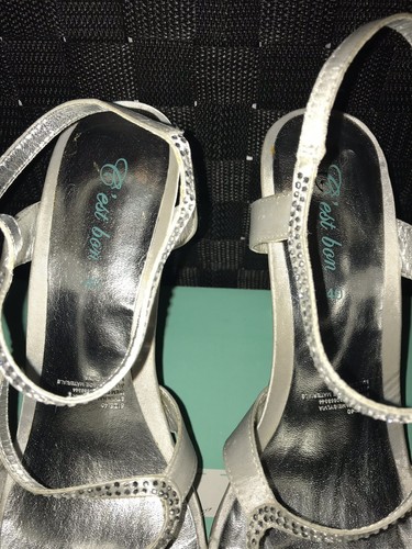 C’est bon White Diamonte Heels - Picture 2 of 4