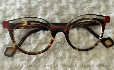 Anne&Valentin Eyeglass Frames Intervall 9c22 Cat Eye Tortoise /Clear / Red