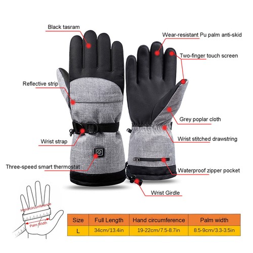 3 Heating Temperature Adjustable Electric Warm Glove Men Women Winter Glove W8Y4 - Picture 2 of 11