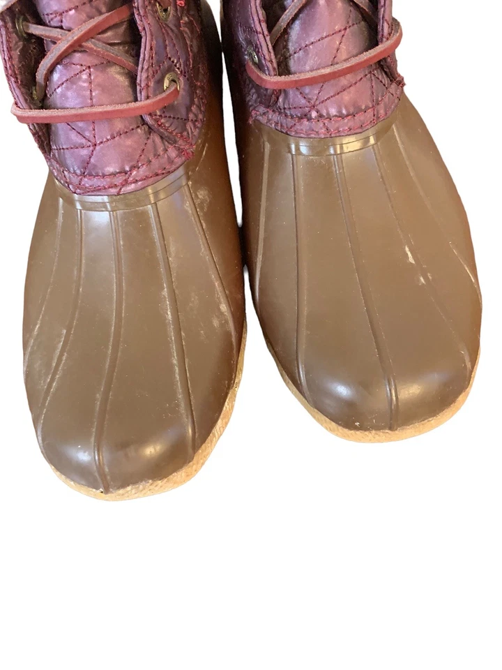 Botas de pato acolchadas de agua salada Sperry para mujer frambuesa talla 10 impermeables de goma rojas Foto 2 de 4