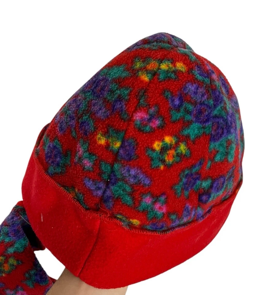 Conjunto de guantes y gorro florales de vellón vintage Gap a juego para mujer de los 90’s Foto 2 de 4
