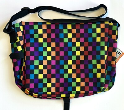 Yak Pak Crossbody Messenger Bag Rainbow Checkerboard Messenger Bag New With Tags