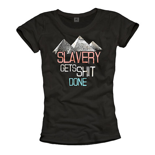FUNNY SLOGAN WOMENS SHIRT WHIT EGYPT OCCUPY PYRAMID DESIGN - TOP GIRL TEE BLACK - Picture 1 of 1