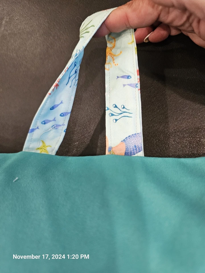 Almohada de lectura de bolsillo tema sirena, 2 bolsillos.  Solo farsa. Hecho a mano Foto 3 de 4