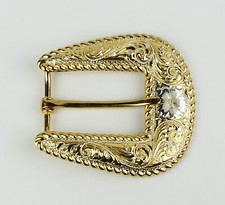 Sterling Silver 22k Gold Overlay Womens Belt Buckle