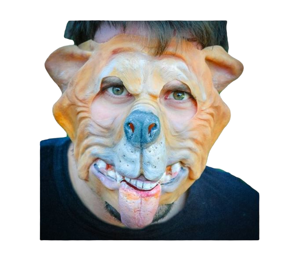 Boxer Latexmaske Hund Maske Fasching Karneval Halloween Verkleidung KostüM Neu-image