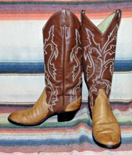 Womens VIG Larry Mahan Brown Snakeskin Leather Cowboy Boots 6.5 B Very Good Cond