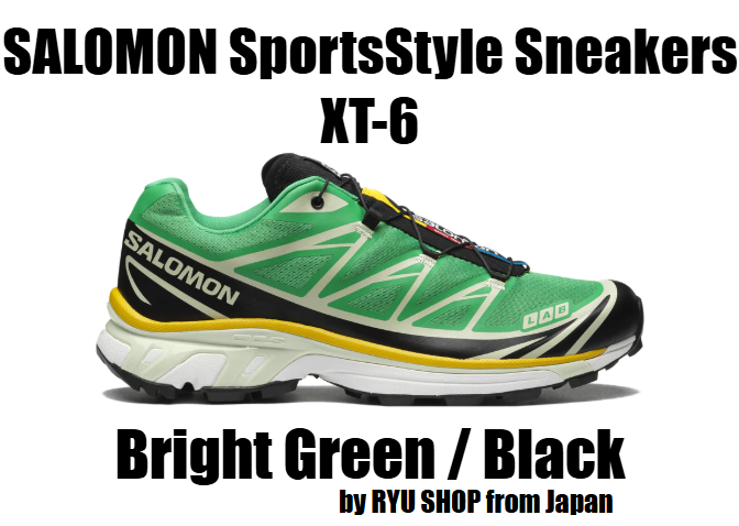Salomon XT-6 SportsStyle Sneakers in Bright Green Black Sulphur