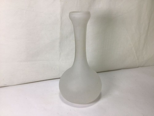 Vaso in vetro smerigliato TT88 vintage bianco semplice e molto bello per decorazione - Foto 1 di 5