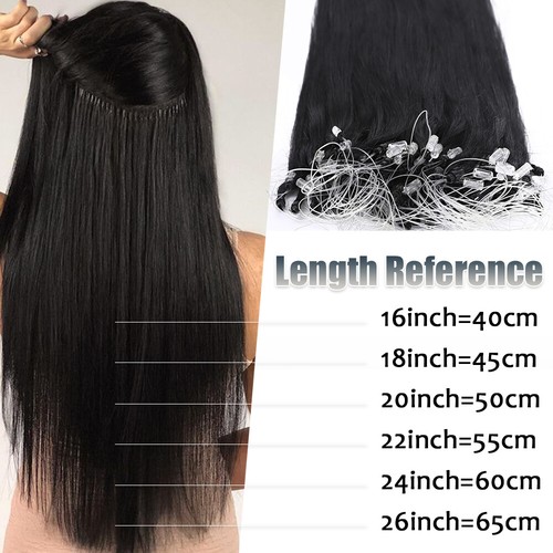 AU Russian Remy Micro Ring Beads Loop 100% Human Hair Extensions Thick Invisible - Picture 17 of 50