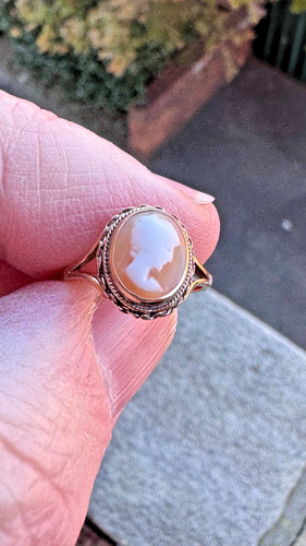 English Antique Cameo Ring - 9ct Gold - L & W - Birmingham - 1991 - Picture 13 of 24