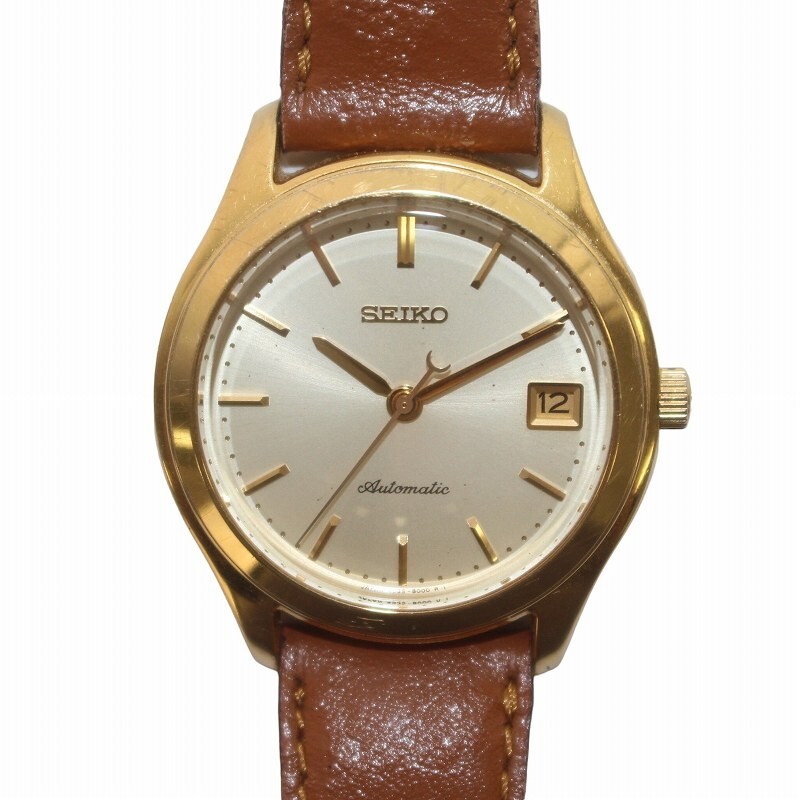 シリアル イザナギ＆イザナミ Seiko 4S35-8000 Automatic Analog White Dial Date Men's Watch