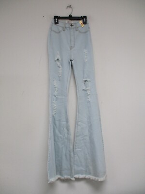 Vibrant Jeans Women's Size 1 Blue Wide Bell Bottoms Bootcut Denim 24x32 P1767