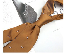 New Classic Polka Dot Brown White JACQUARD WOVEN 100 Silk Men's Necktie Tie