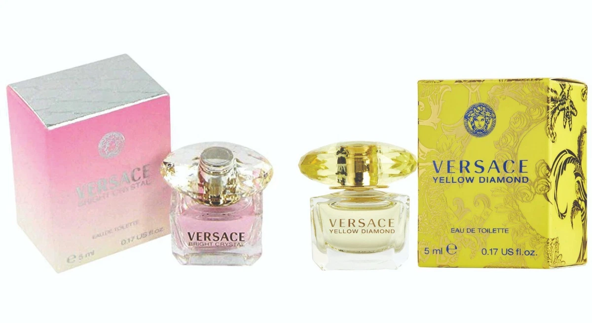 Pack of 2 Versace Bright Yellow Diamond Cologne for Women 0.17 Oz 5 ml EDT