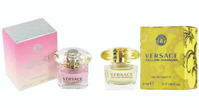 Pack of 2 - Versace Bright + Yellow Diamond Cologne for Women 0.17 Oz 5 ml EDT