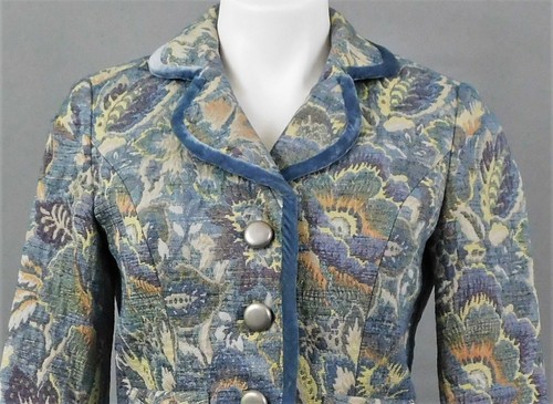 Blazer para mujer Talbots, talla 4, azul multicolor, 48% poliuretano, 35% acrílico, 17% viscosa - Imagen 2 de 6