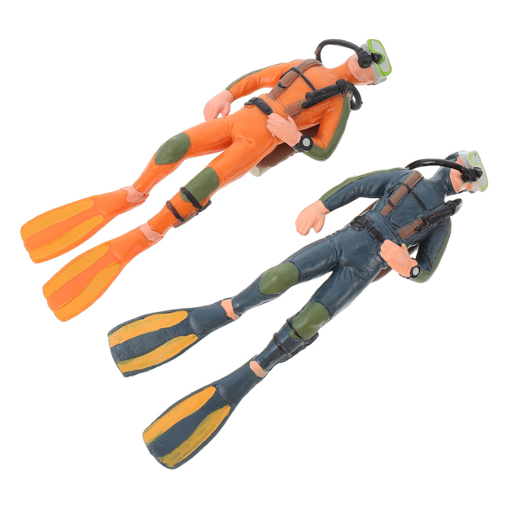 Miniature Scuba Diver Figure Plastic Scuba Diver Toy Aquarium Diver
