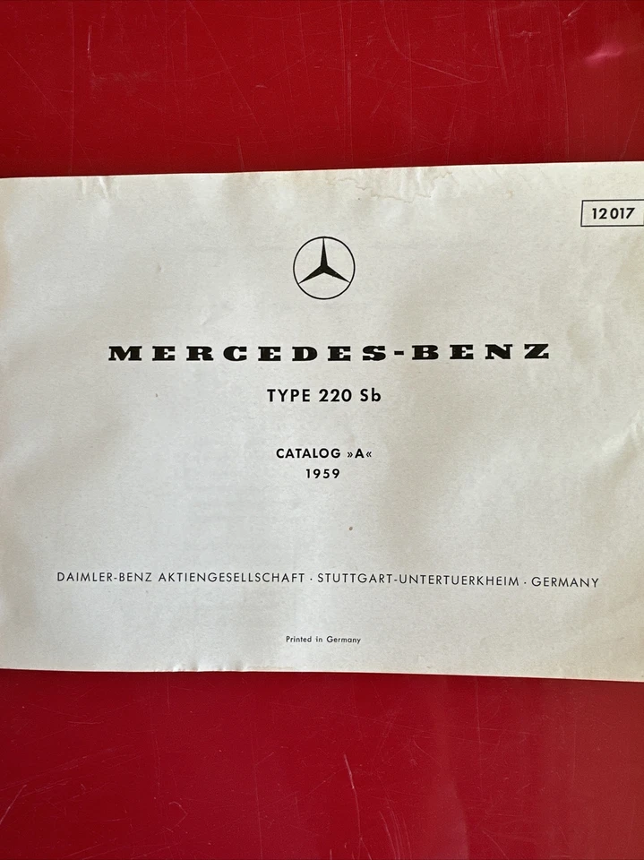 Catálogo de piezas originales Mercedes-Benz tipo 220 Sb A 1959 #12017 alemán vintage Foto 3 de 4